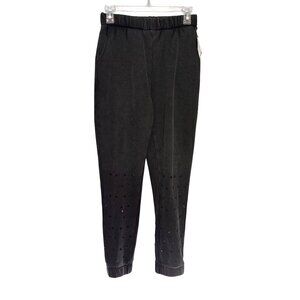 Vintage Havana Black Rhinestone Studded Jogger Pants Women's S Elastic‎ Waist